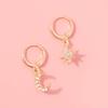 Minimalist Elegant Star Moon Earrings Geometric Alloy Jewelry Perfect Gifting For