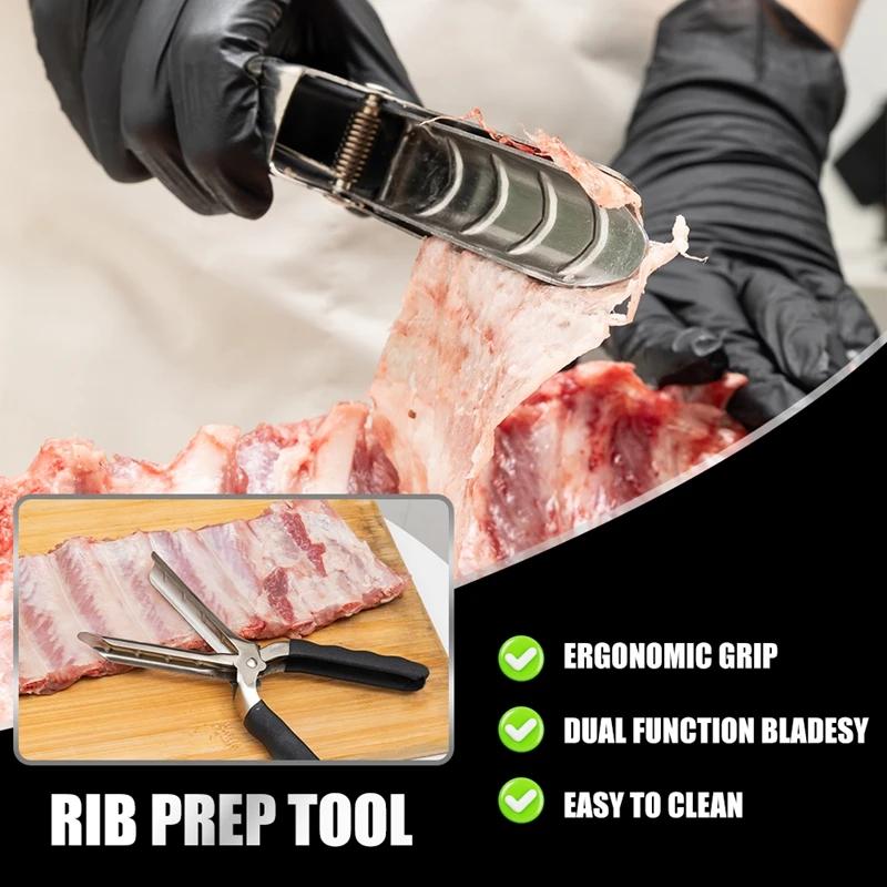 Multifunctional Stainless Steel Rib Film Removal Pliers Peeling Pliers Rib Handling Tools Barbecue Essential Kitchen Tools