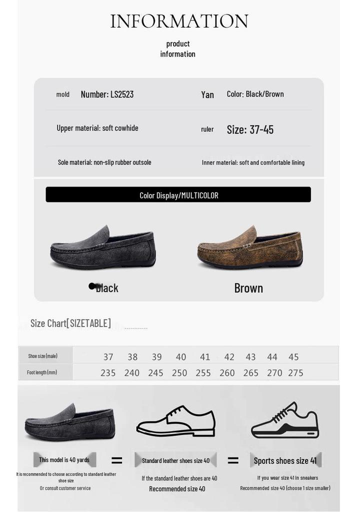 New Men's British Style Casual Leather Moccasins - Versatile Slip-on Driving Loafers