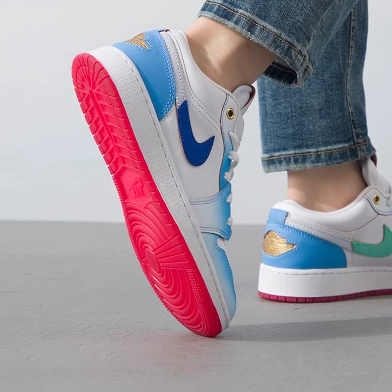 Air Jordan 1 Low SE GS Blue Gradient Kids Sneakers White Game-Royal University-Blue FN8895-141