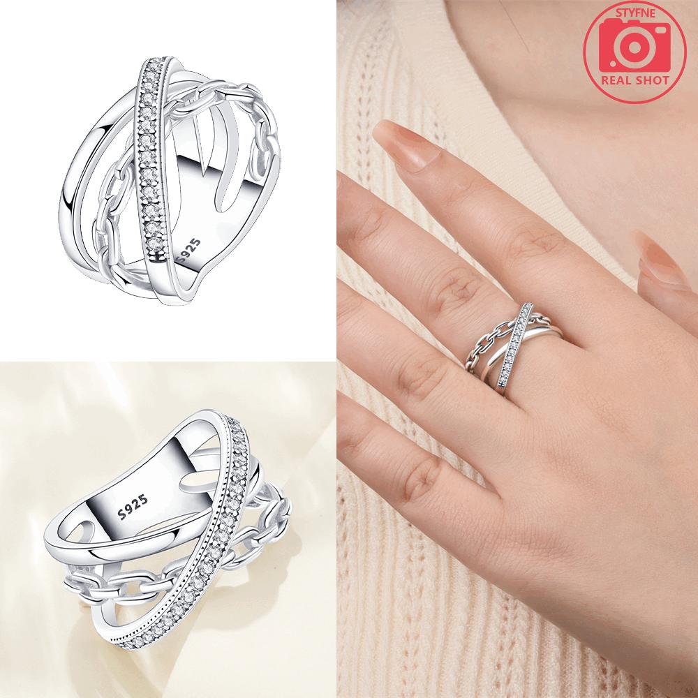 Unendliche Liebe Schmuck Schwarz & Rosa Herz Glänzende Zirkon Ringe Mode Neu 925 Silber Damenringe für Valentinstagsgeschenk