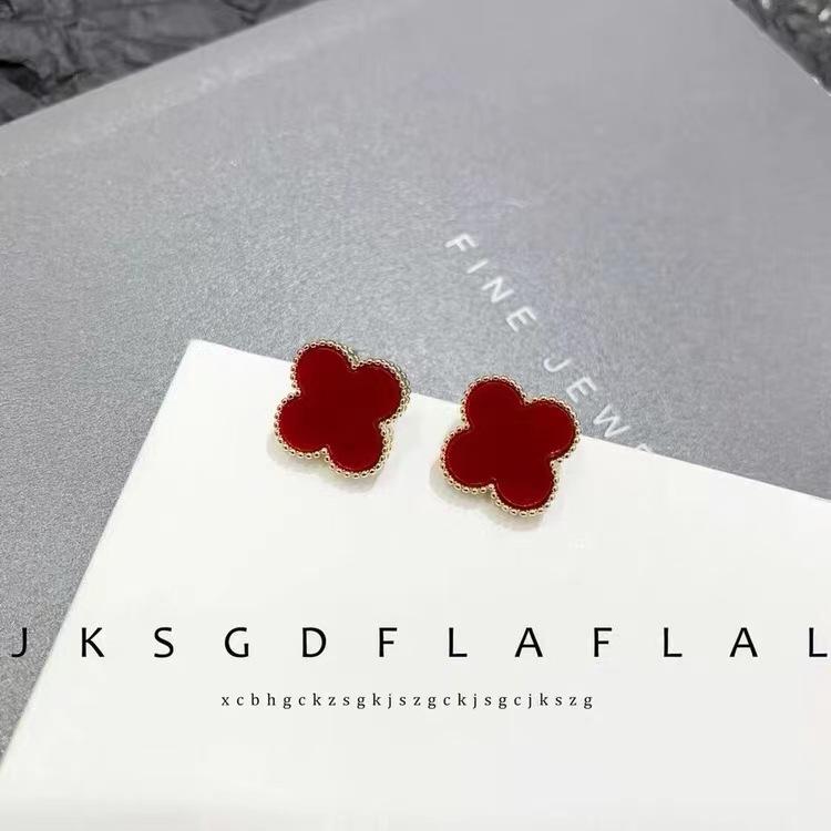 

Модные серьги-клеверы, французские элегантные, маленькие, ароматные, стильные, сладкие, нишевые, цветочные серьги, женские серьги