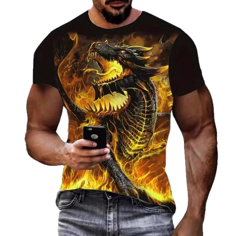 

Мужская летняя футболка с 3D цифровой печатью «Божественный дракон», с круглым вырезом и коротким рукавом 6xl светло-зеленый