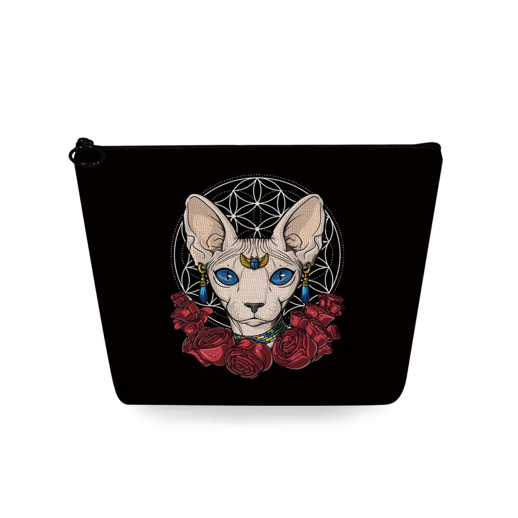 Women Cat Print Cosmetic Bag Toiletries Organize Travel Storage Case 6744