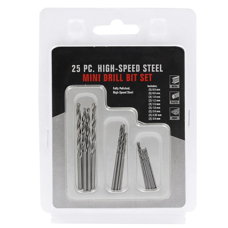 Titanium-Plated High-Speed Steel Twist Drill Bit Set (Straight Shank), 10/25 Pieces