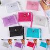 Colorful PVC Transparent Coin Purse Wallet Earphone Lipstick Storage Bag with Wrist Strap Girls Portable Key Case Card Holder