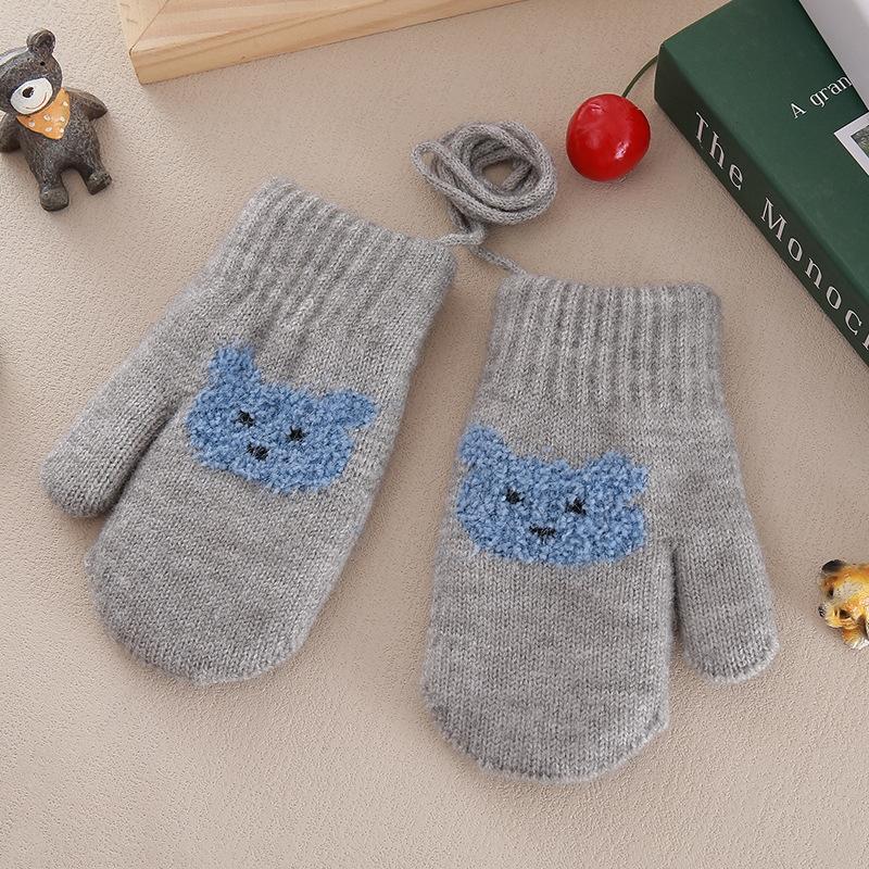 Mănuși pentru copii Iarnă Mănuși groase tricotate pentru bebeluși Mănuși cu degete întregi de desene animate pentru copii mici Mănușă caldă rezistentă la vânt pentru băieți și fete