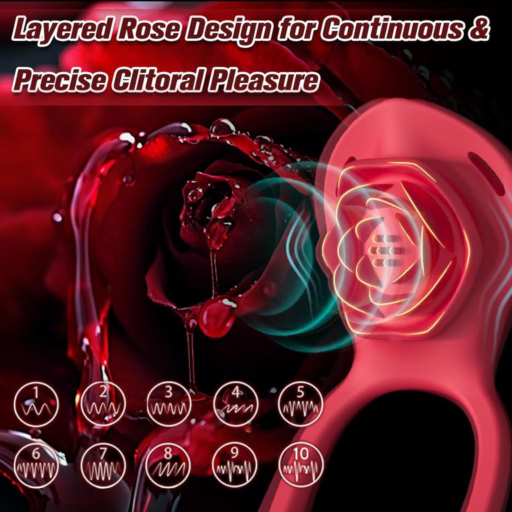 Couples App Remote Control Wearable Vibrator, Hands Free Panty Clitoral Stimulator, Vibrating Cock Ring, Adult Sex Toys for Women & Men, Female