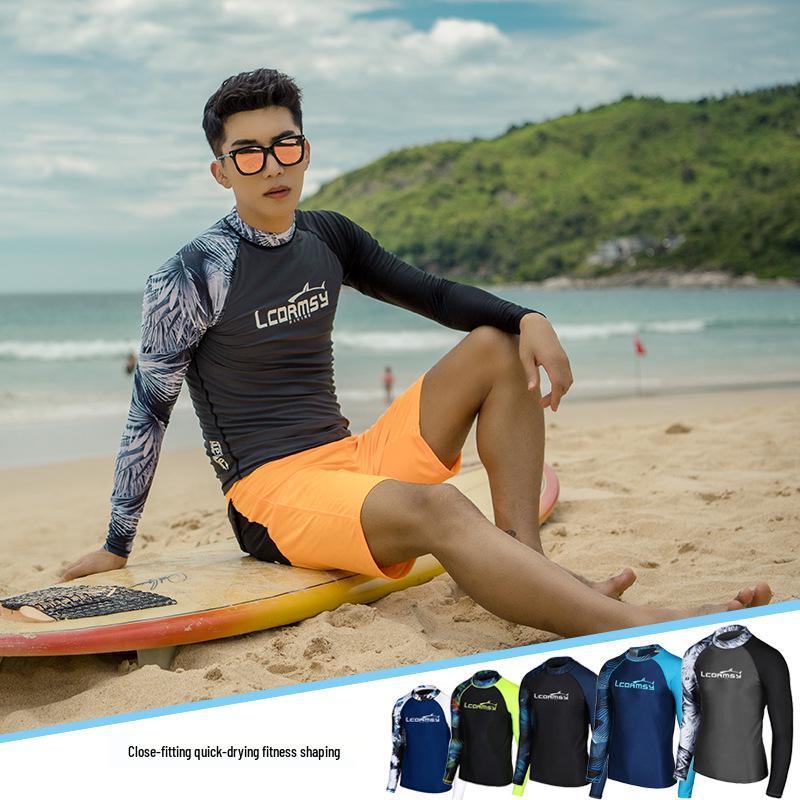 "Traje de Buceo de Manga Larga para Hombre Coreano de Secado Rápido con Protección Solar para Snorkel, Surf y Playa".