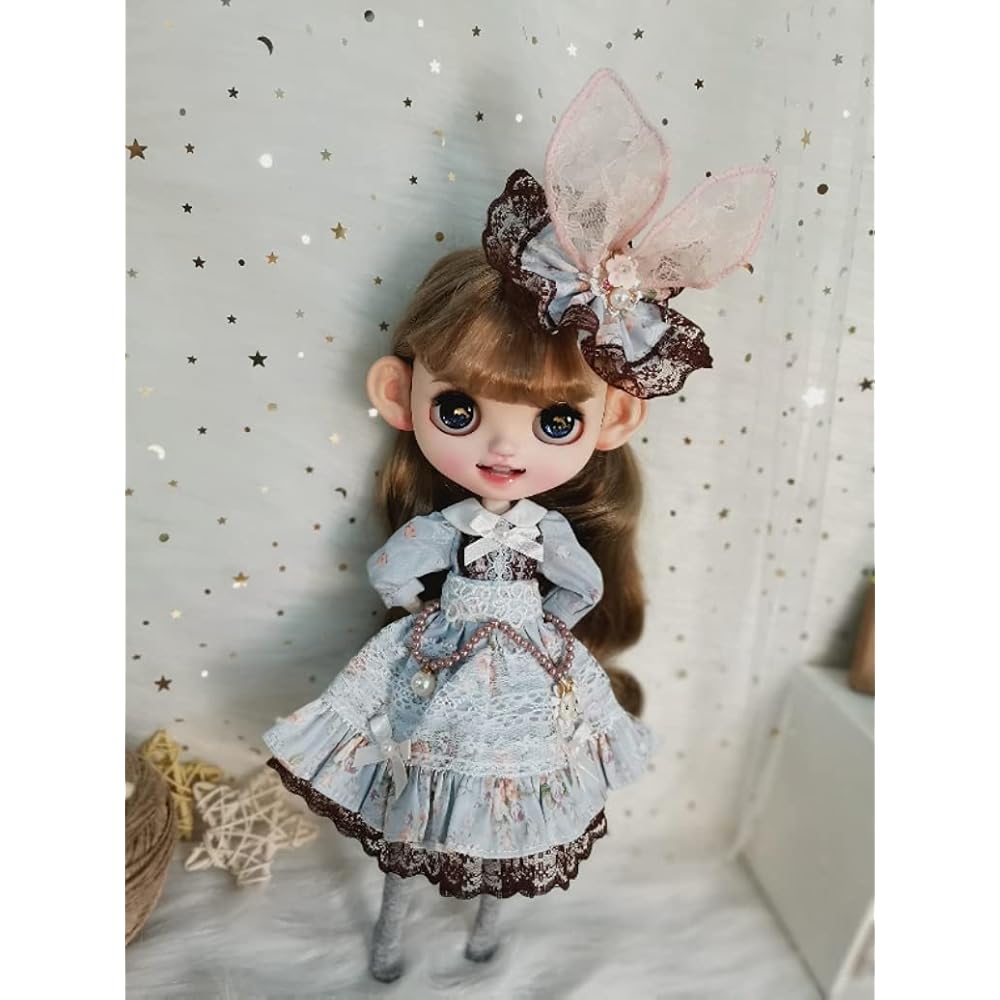 Blythe Outfit Obitsu 24 Clothing Licca Azon Jenny Doll Clothes Pink Bunny Ears