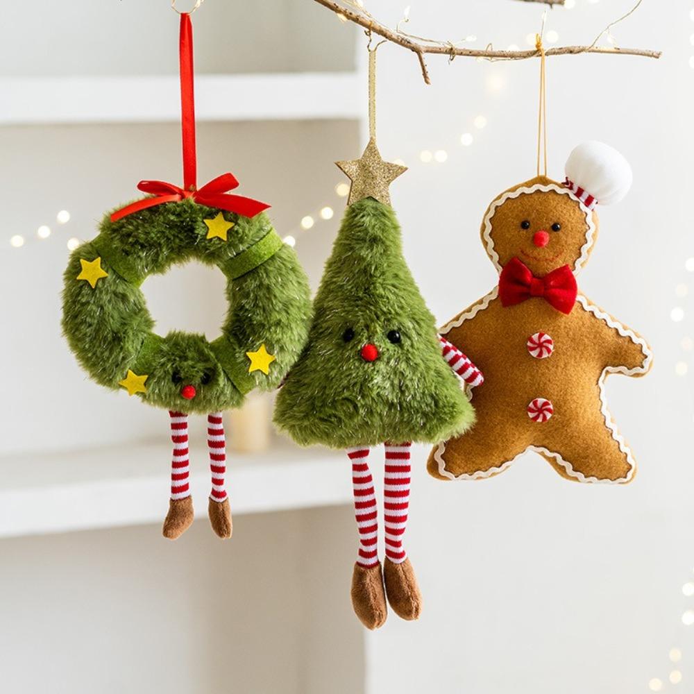 

Wreath Elf Christmas Tree Decoration Cute Xmas Tree Hanging Ornament Xmas Hanging Accessories Gingerbread Man