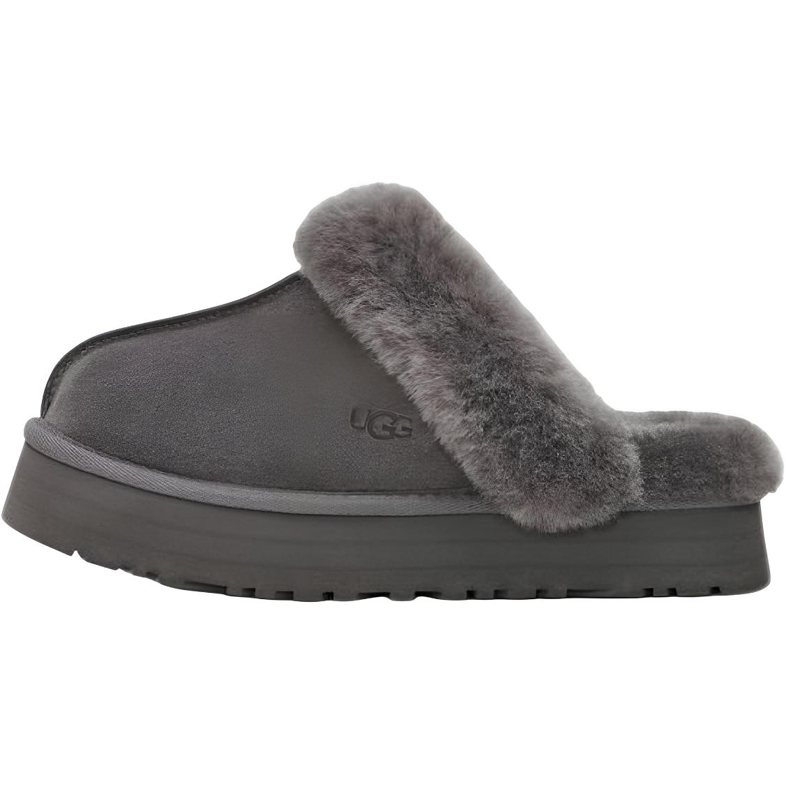 UGG Fleece Lined Comfortable Home Cotton Slippers Charcoal Gray 1122550-CHRC 36