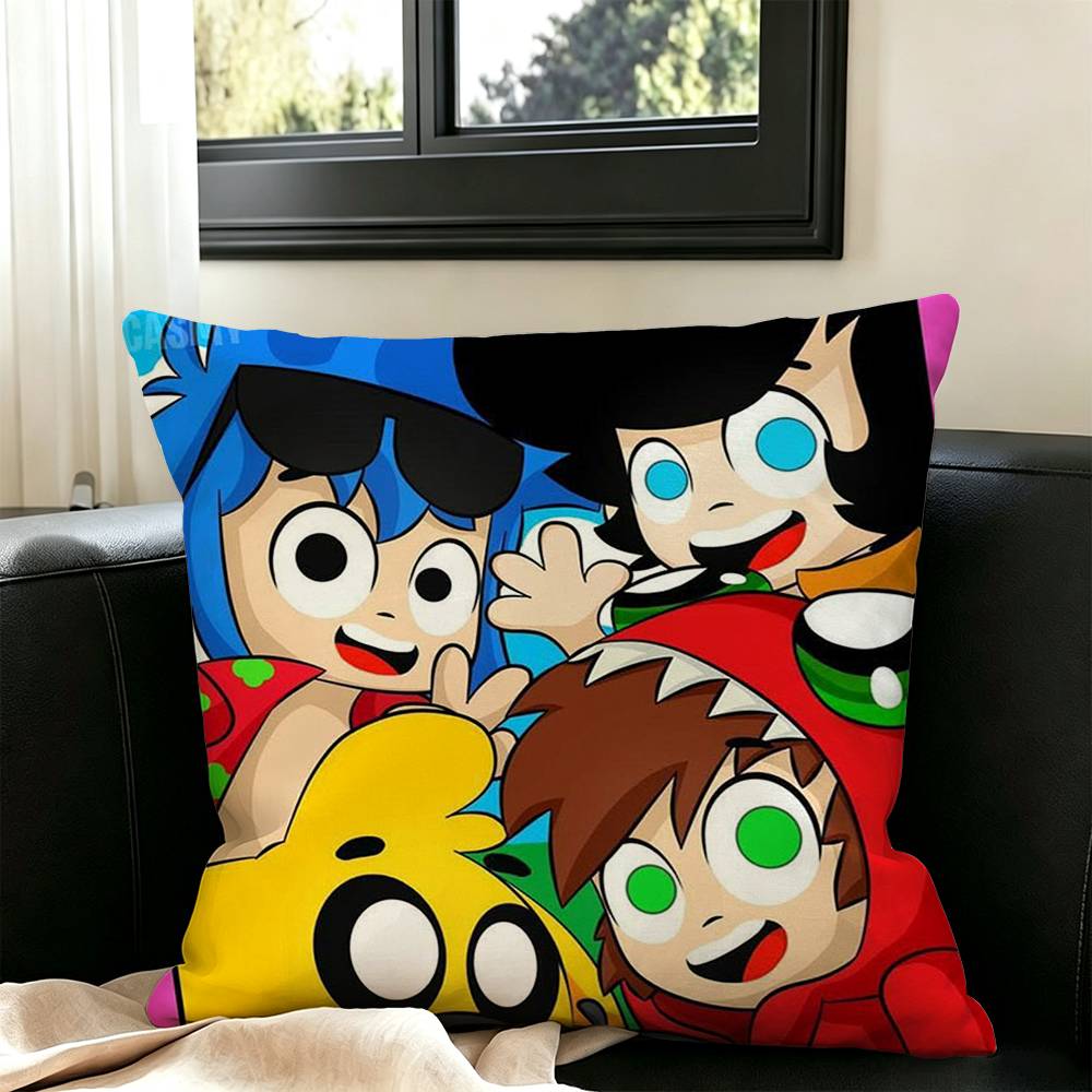 Cute O-Omz C-Crew Pillow Case Square Double-Sided Sofa Cushion Cover Bedroom Bedside Pillow