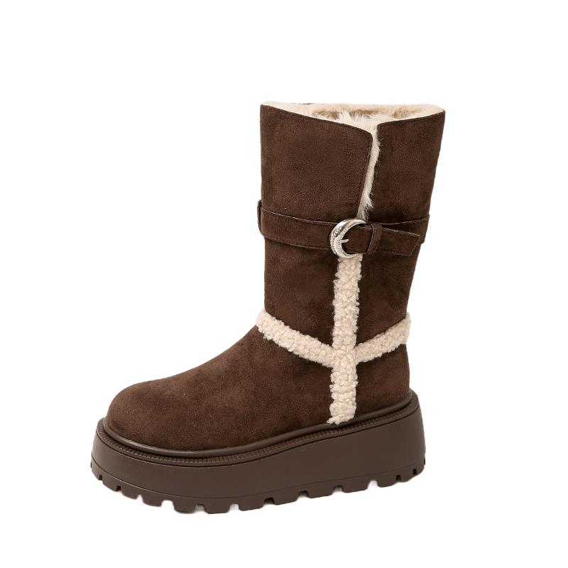 Winter Warm Cotton Women Fur Snow Boots Fashion Chunky Platform Flats Shoes Ladies Comfort Furry Short Booties Shoes