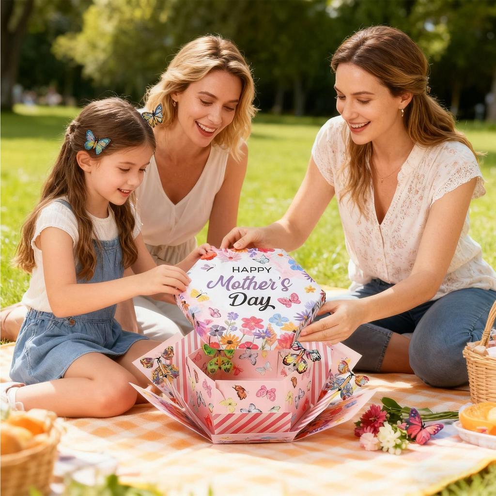 Exploding Birthday Box Funny DIY Cute Wrapping Mothers Day DIY Wrapping Boxes For Jewelry Cake Food Kids Adults Women Birthday