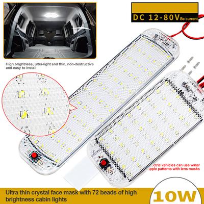 10W LED Auto Innenraum Domleuchte - 48/72 LEDs, 12-80V, Wasserdicht, Kaltweiß, 25cm Leselampe für PKW & LKW