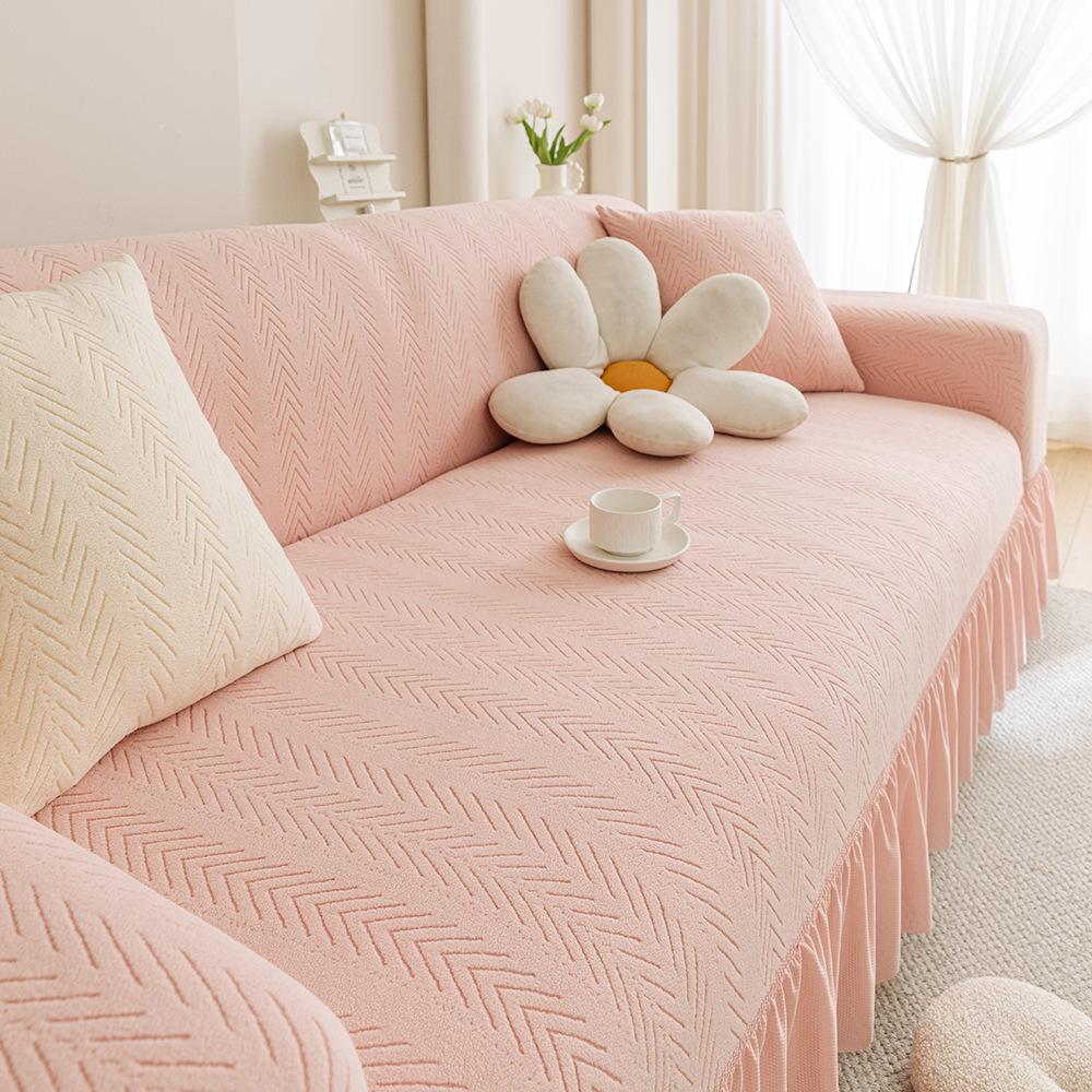 New Skirted Sofa Cover All Purpose Set All Season Universal Cat Scratch Protection Cover Fabric
