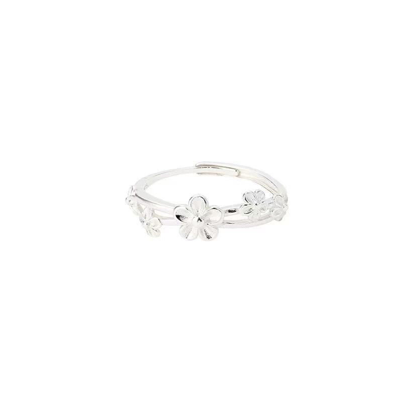 Fashion Small Fresh Daisy Rings for Women Girls Temperament Double Layered Flower Opening Rings Charm Party Jewelry Accessories