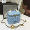 Rhombus chain bag 2024 new sheepskin box bag genuine leather women's bag mini lipstick bag shoulder messenger bag
