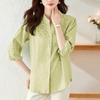 V-neck Embroidery Hollow White Shirt Women's Cotton Temperament Light Maturity Blouse Shirt