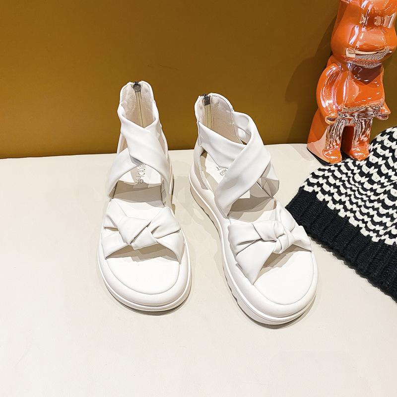 

Лето 2024 новая платформа студенческие римские сандалии модные универсальные сандалии на платформе и пляжные сандалии интернет-знаменитость спортивные сандалии 35