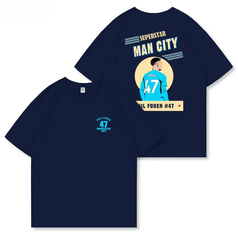 2025 Men Sport Cotton T Shirt FODEN Manchester City 47 FOden Football Tide American Casual Cotton Short Sleeve Tee Top Clothing