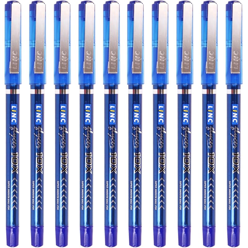 Linc Glycer 0.6mm 10X Ball Pen | Blue Ink | Pack of 10 Pens