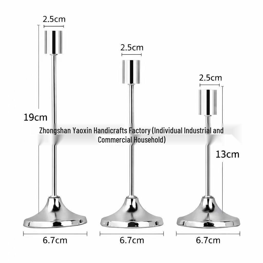 Elegant European Tall Metal Wedding Candlestick Ornament