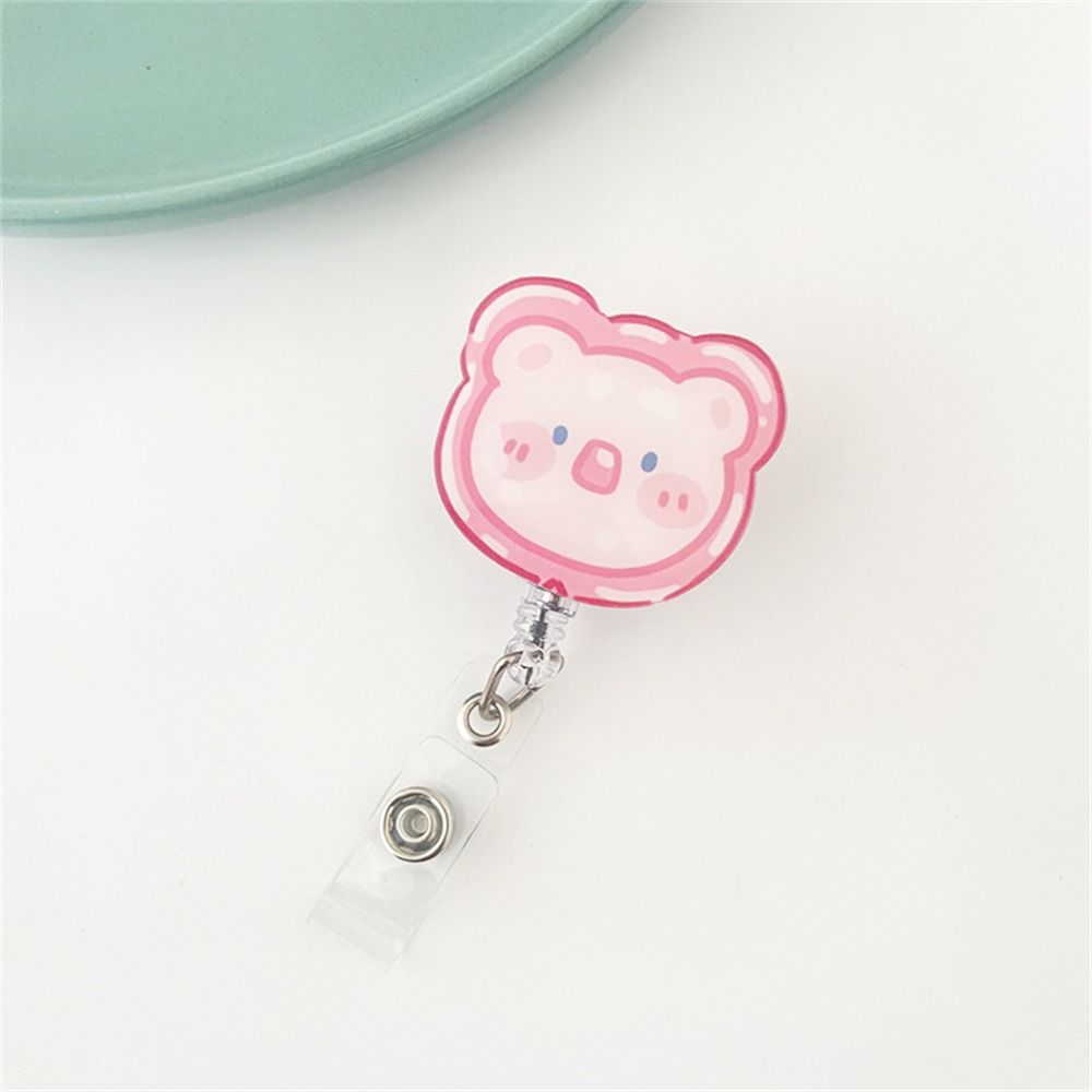 Work Card Clip Bear Rabbit ID Card Clips Name Card Holder Nurse Badge Holder Retractable Badge Reel