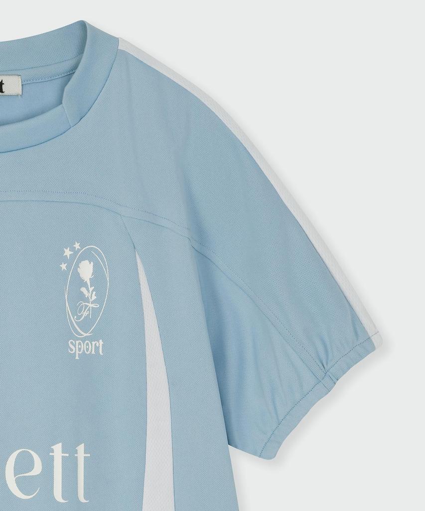 FALLETT Sports Football Short Sleeve T-Shirt Sky Blue