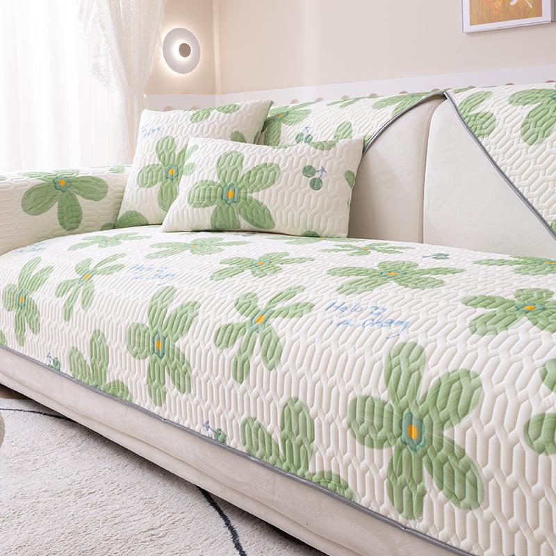 Sofa Cushion Summer Ice Silk Mat Non-Slip Mat Cool Summer Sofa Cover Cover Cloth