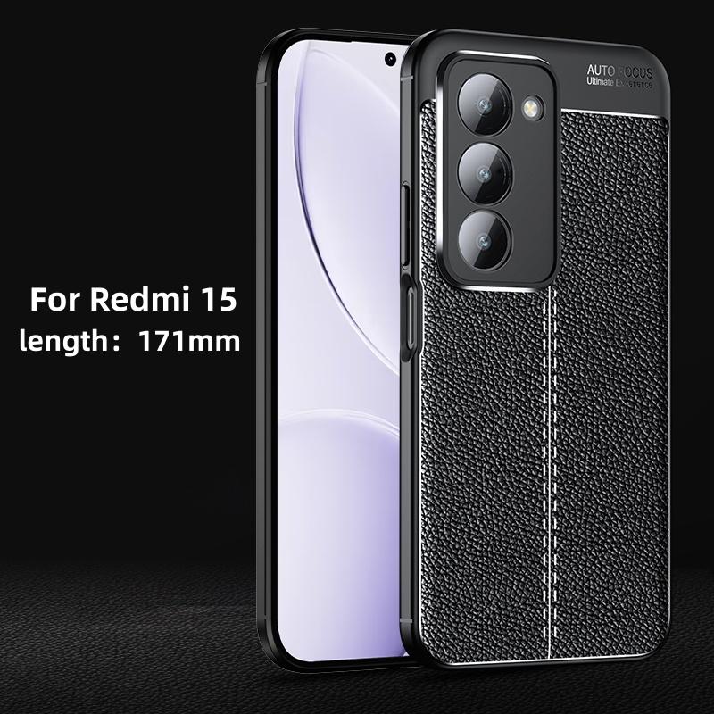 For Redmi 15 Case For Xiaomi Redmi 15 Cover Shockproof TPU Soft Leather Phone Funda Shell Bumper For Redmi 15