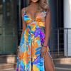 Spring Fashion Bohemian Strapless Maxi Dress with Four Way Stretch