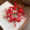 Red Fabric Flower Hair Clips for Women Sweet Petal Long Tassel Barrettes Duckbill Clip Hairpins Summer Holiday Hair Accessories