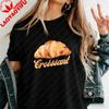 Womens Vintage Croissant TShirt Retro French Pastry Graphic Tee Casual Cotton Tshirt Summer Cute Food Lover Aesthetic Tops