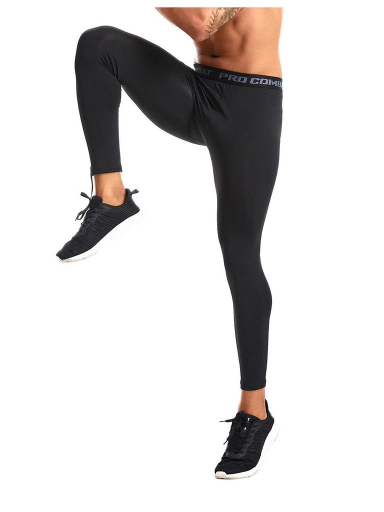 Men's Compression Sports Pants - Sweat-Wicking, High Elasticity, Breathable, Tight-Fitting for Basketball & Running.