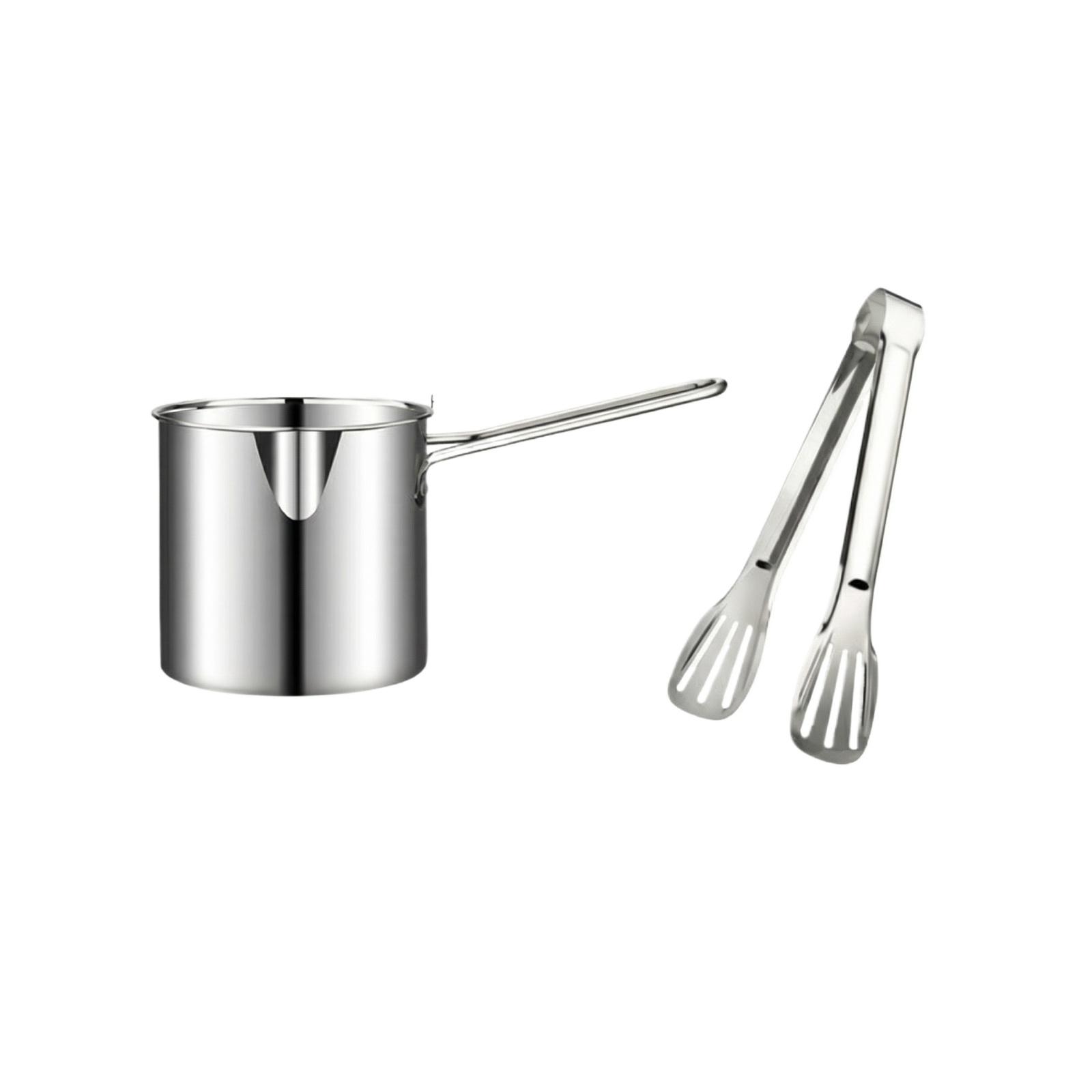 Stainless Steel Deep Frying Pot, Multifunctional Cooking Pot for Home серебряный