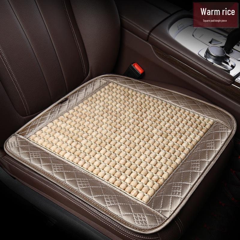 2024 Summer Car Seat Cushion with Wooden Bead Lumbar Support