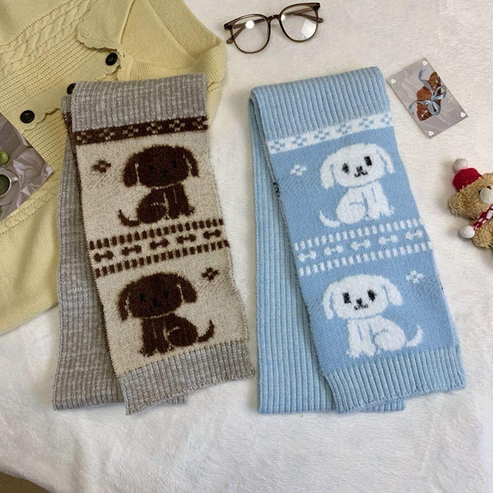 Jacquard Cartoon Katze Strickschal Süß Cool Winterwolle Schal Welpe Radfahren Halstuch Mädchen