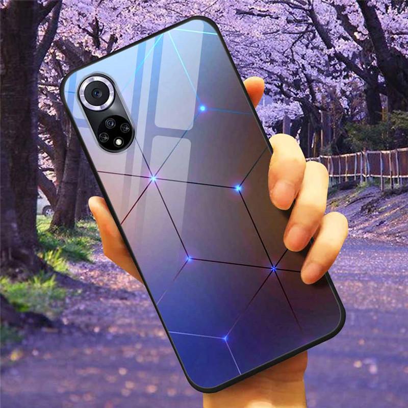 For Honor 50 Pro Case Tempered Glass Starry Marble Hard Back Cover for Huawei Honor 50 Phone Cases Honor50 Protective