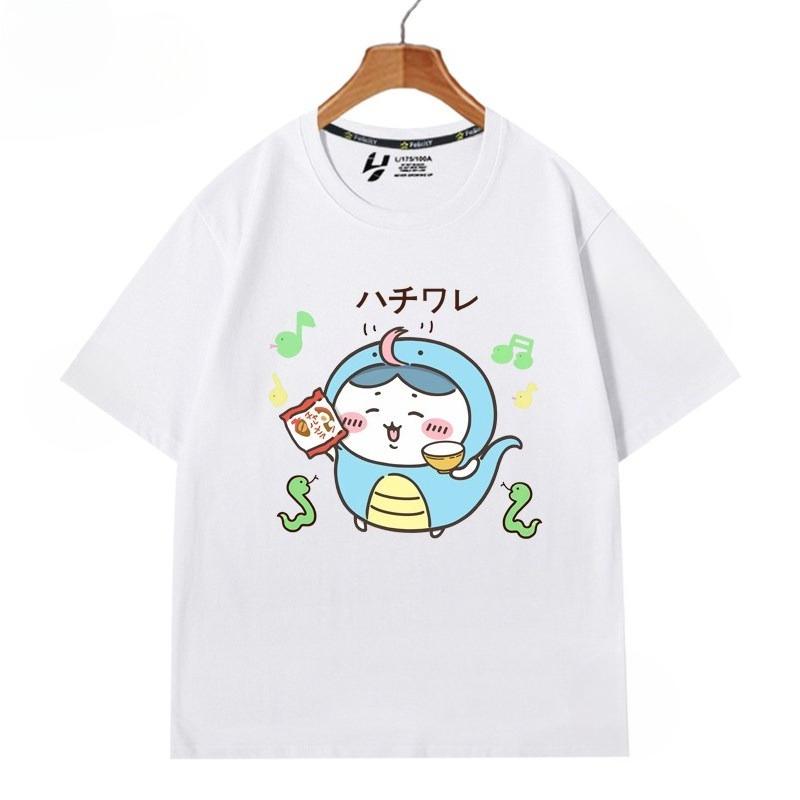 Chiikawa Simple Cartoon Character Graphic TShirt Unisex Couple Casual Summer ShortSleeve Oversized Streetwear Daily Top