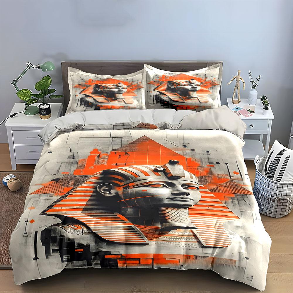 Pharaoh, pyramids, abstract shapes. Bedding sets Duvet cover sets Duvet covers Pillowcases(1*Duvet Cover 2*Pillowcases without duvet insert)