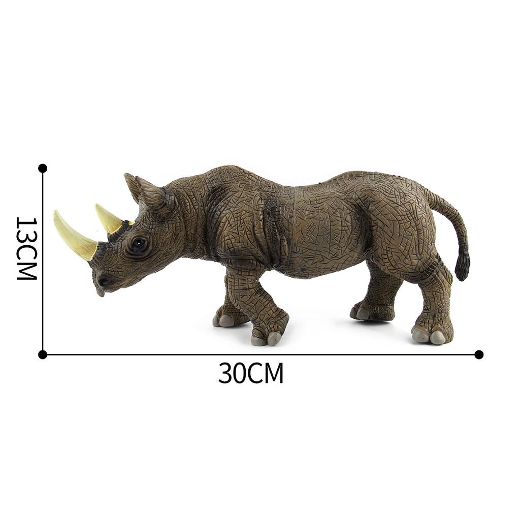 Mondo Animale Mammifero Terrestre Rinoceronte Figura di Simulazione Modello Vinile Vuoto Ornamento Bambola Collezione Regalo
