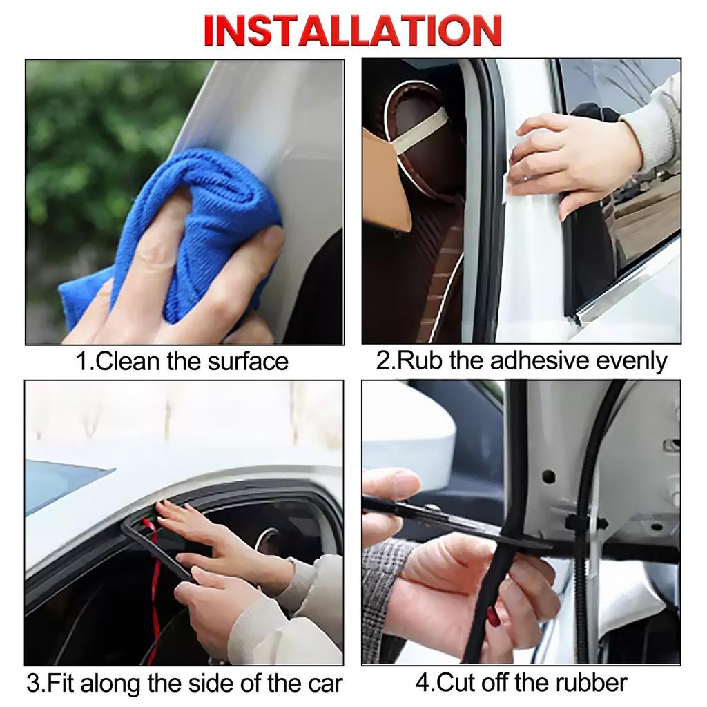 Car Door Rubber Seal Strip 3 Layer Sealing Strip Rubber Seal Protector Weatherstrip Trunk Hood Sealant Sound Insulation Strip