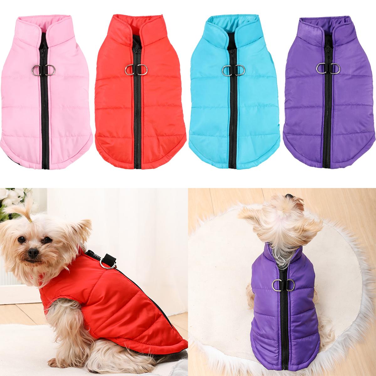 

Dog Clothes Winter Warm Dog Jacket XS-2XL Windproof Pet Coat Clothing for Small Medium Dogs Cats Vest Jacket with D-ring Yorkshire Bulldog Outfits XS червоний