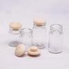 4 Pieces 1:12 Dollhouse Miniature Glass Jars Model Candy Jars Storage Jars with Wood Lid Ornament Food Toy Accessory