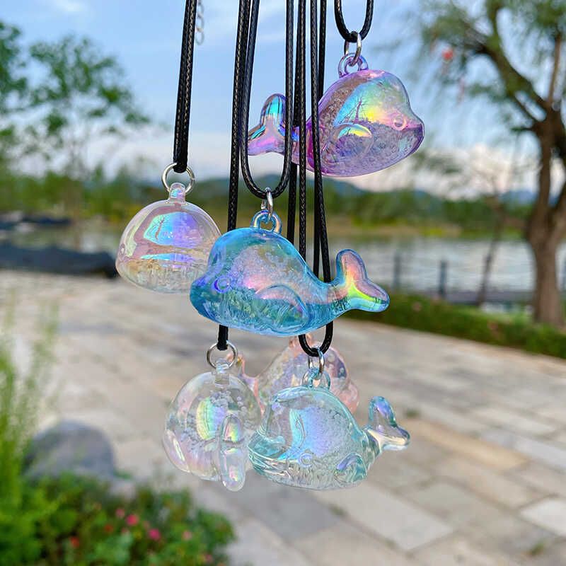 

Acrylic Transparent Color Bubble Little Dolphin Pendant Cute Whale Pendant Children s Necklace DIY Ornament Accessories Random color mixing([Article 6]])
