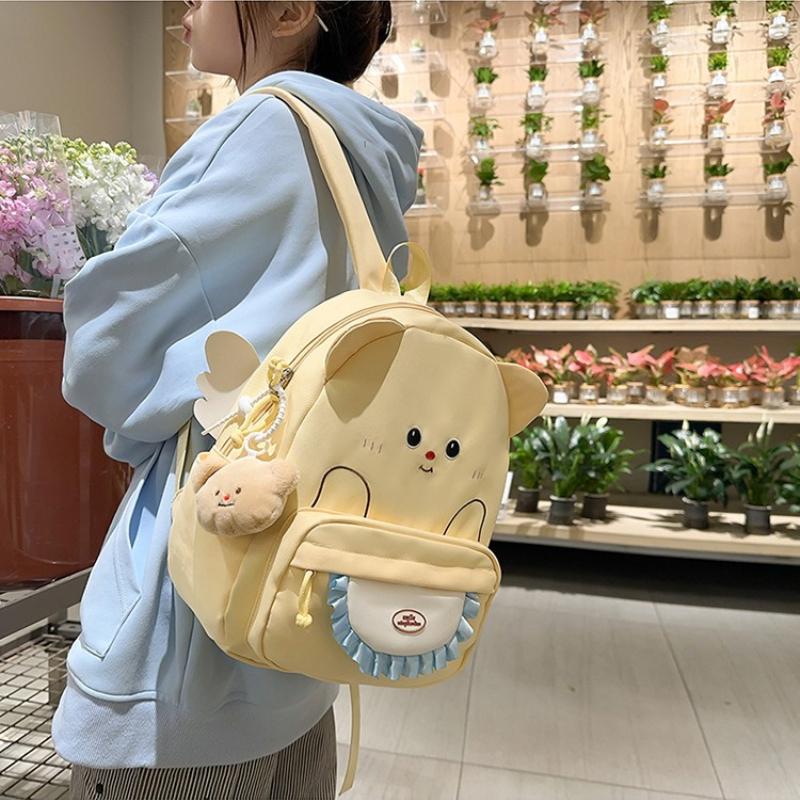 New Cute Cartoon Puppy Children School Bags Outdoor Travel Play Camping Backpacks Primary School Students Yellow Mini Ruckpacks for Kids Holiday Gifts