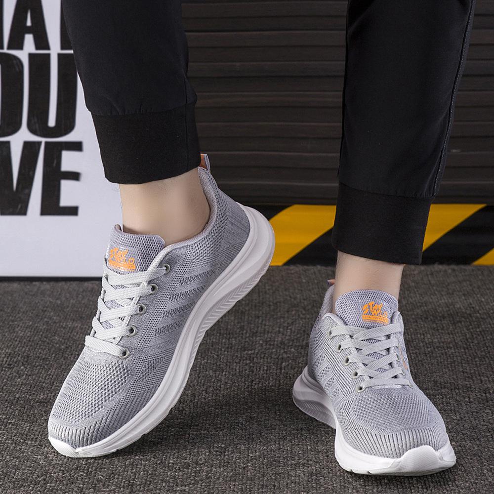 Summer fly-woven breathable casual shoes men and women with the same soft-soled couple running shoes lightweight and comfortable sports shoes men's sh