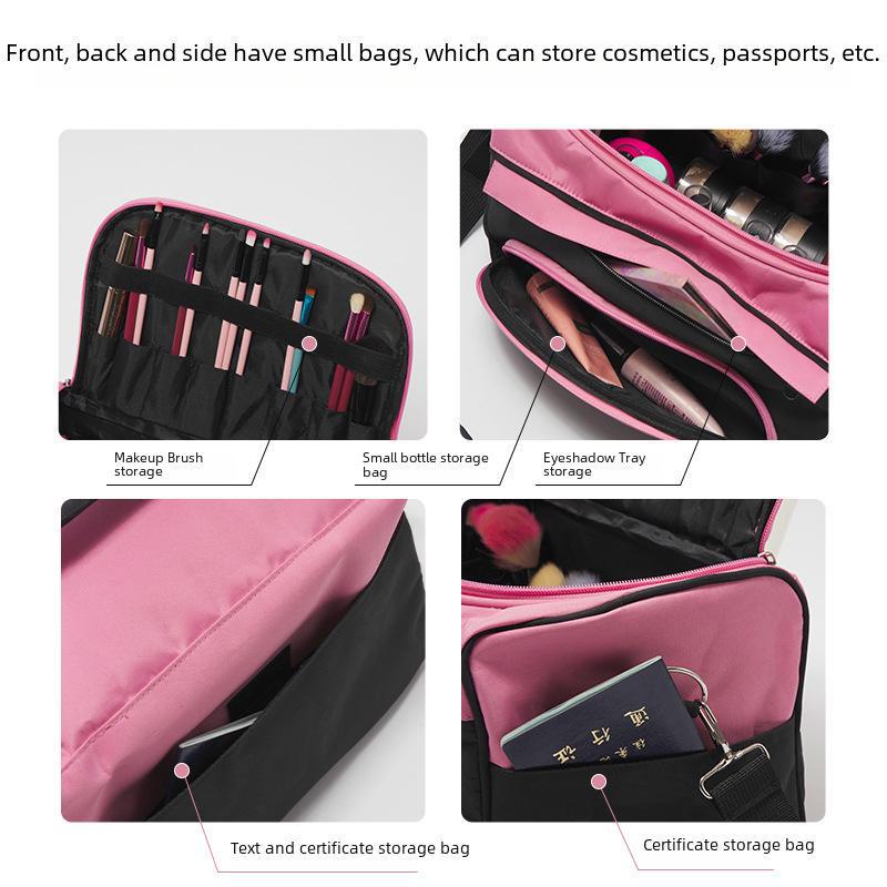 Portable Black Beauty Makeup & Scissors Storage Bag for Hairdressers